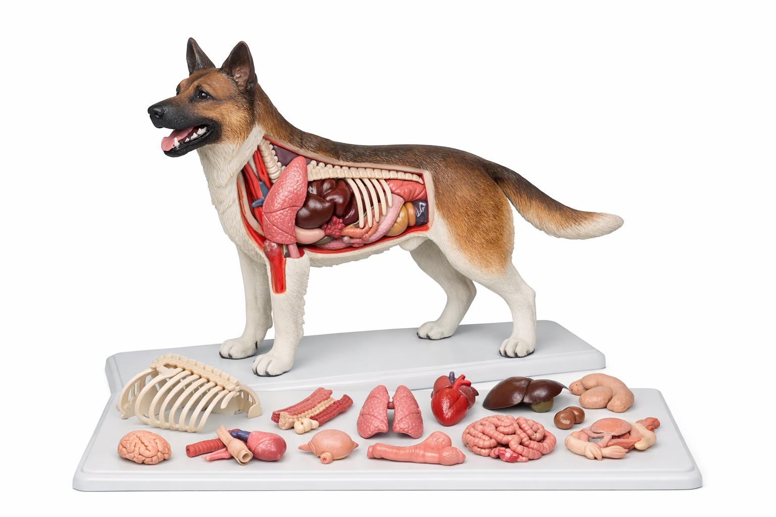 Modele weterynaryjne – anatomiczna replika psa z możliwością demontażu narządów